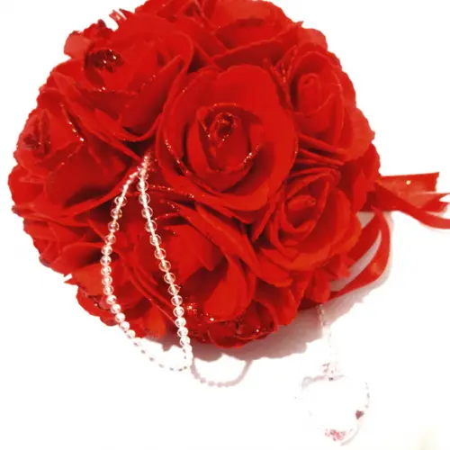 Buquê de Noiva Dama de Honra Daminha Flor Eva Vermelho