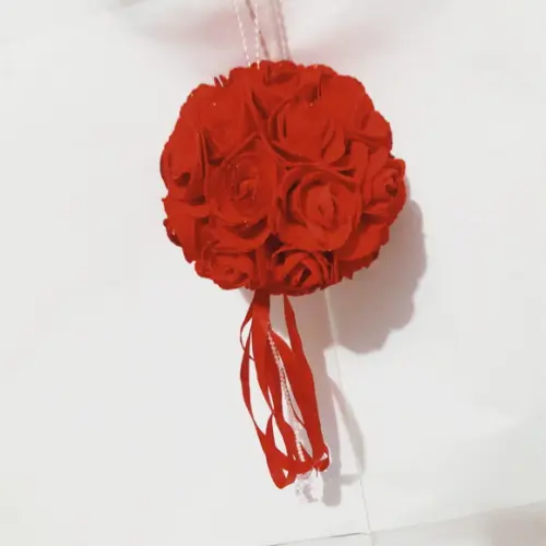 Buquê de Noiva Dama de Honra Daminha Flor Eva Vermelho