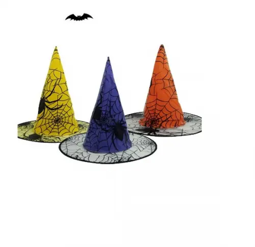 Chapeu Bruxa de Tulê Fantasia Halloween Carnaval