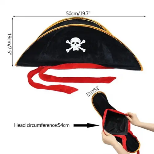Chapéu Pirata Luxo Fantasia Adulto Infantil Halowen Carnaval