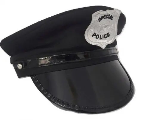 Chapeu Policial Fantasia Carnaval Quepe Policial Fantasia