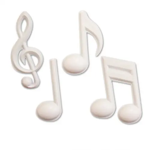 ENFEITE NOTAS MUSICAIS GRANDES / BRANCAS C/ 4 UN.