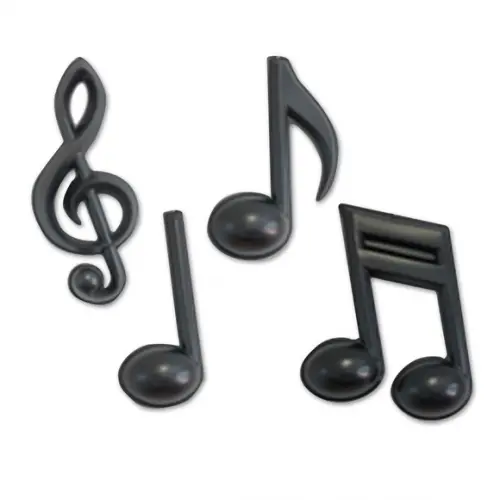 ENFEITE NOTAS MUSICAIS GRANDES / BRANCAS C/ 4 UN.