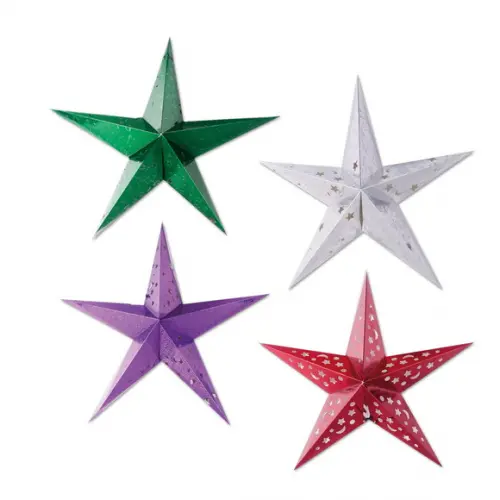 ESTRELA DE PAPEL 30 CM DIÂMETRO (CORES SORTIDAS)