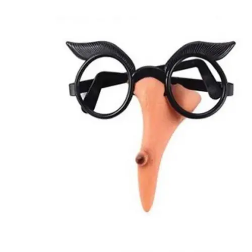 Fantasia Oculos c/ Nariz Bruxa Borracha Halloween Carnaval