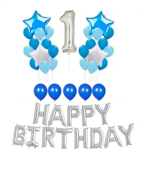 Kit 1 Ano Decoração Balões MESVERSÁRIO 1 Aniversário Prata
