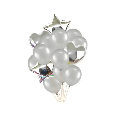 Kit 1 Ano Decoração Balões Mesversário 1° Aniversário Prata