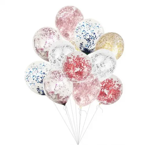 Kit 10 Balões Confete Festas Aniversários Cores