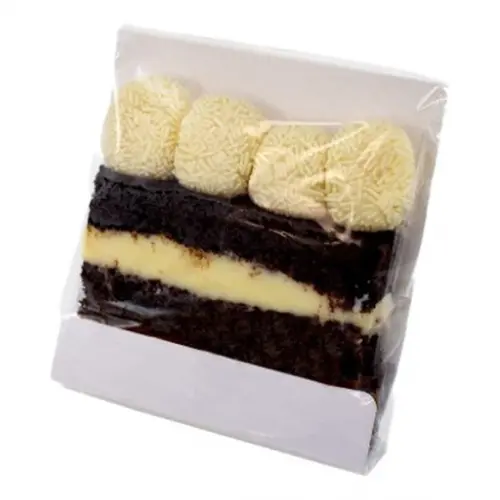 Kit 10 Embalagem p/ Bolo c/ Celofane +fio de Juta Slice Cake