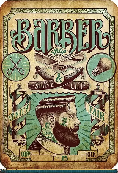Kit 10 Quadros Barbearia Barbeiro Bar Quadro de Parede