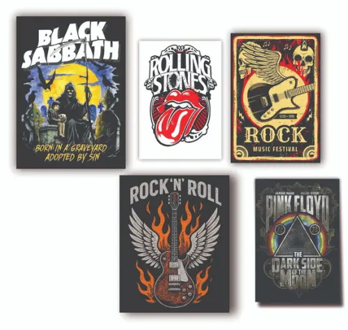 Kit 10 Quadros Decorativos Rock Bar Quadro de Rock Parede