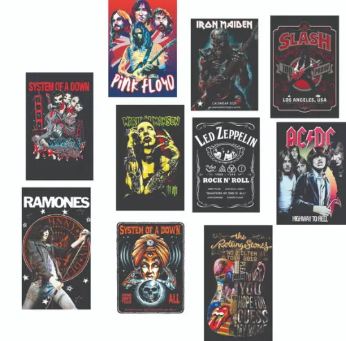 Kit 10 Quadros Decorativos Rock Bar Quadro de Rock Parede