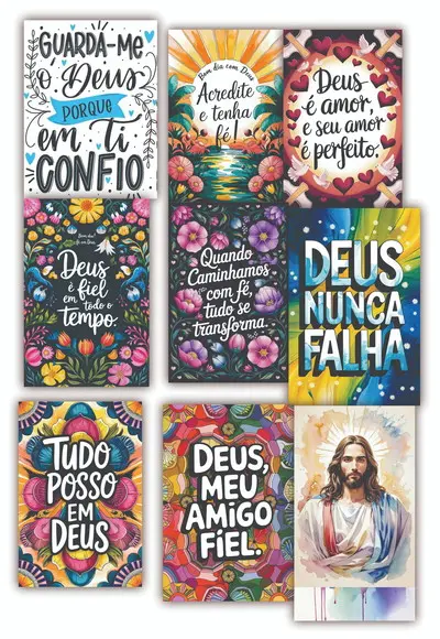 Kit 10 Quadros Religiosos Religião Quadro Decoração Salão