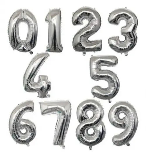 Kit 100 Balão Metalizado Revenda 40cm Letras Números Atacado