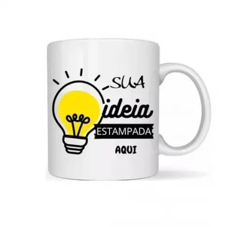 Kit 100 Caneca Personalizada Foto Logo Frases Polimero 325ml