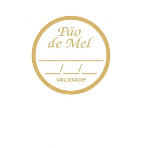 Kit 100 Etiquetas Pão de Mel Sabor Validade 3x3cm