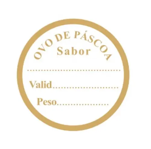 Kit 100 Etiquetas Ovo de Pascoa Sabor Validade 3x3cm