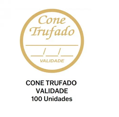 Kit 100 Etiquetas Cone Trufado Sabor Validade 3x3cm