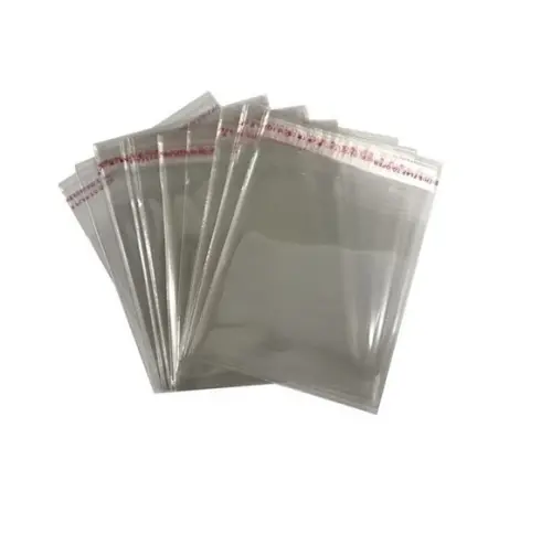 Kit 100 Saco Adesivado Transparente 10x5 Aba Adesiva + 3cm