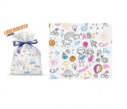 Kit 100 Saco de Presentes Cestas Infantil 20x30cm