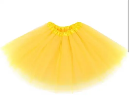 Kit 14 Saia Tule Amarela Elastico Tam Unico 40cm