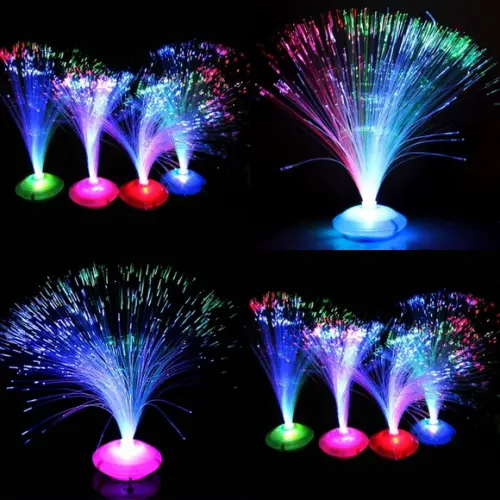 Kit 20 Abajur Fibra Optica Enfeite Decoração Aniversários