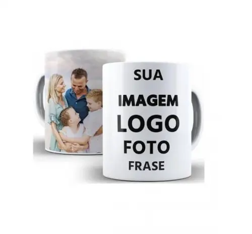Kit 20 Caneca Personalizada Fotos Logo Frase Porcelana 325ml