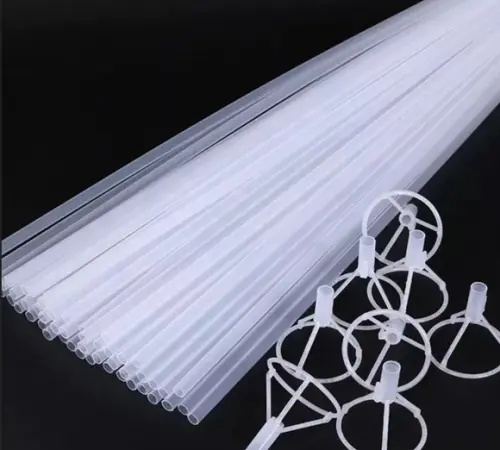 Kit 20 Vareta 50cm Pega Balão Transparente c/ Suporte Grossa