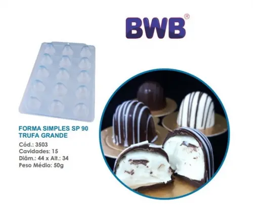Kit 3 Formas de Trufa Simples Páscoa Grande 50g Sp 90 Bwb 3