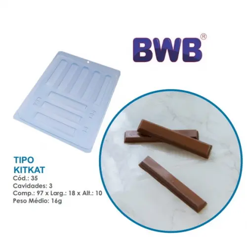 Kit 3 Formas Simples Tradicional Kit Kat 35 Bwb