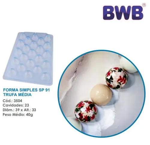 Kit 3 Formas Trufa Media Pascoa Simples 40g Sp 91 Bwb 3504