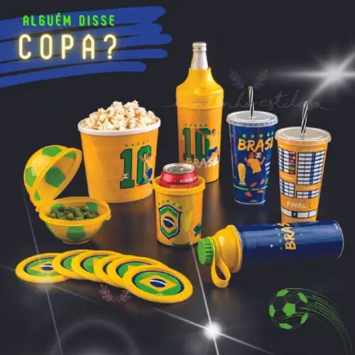 Kit 5 Balde Pipoca Brasil Brasil Seleção Copa