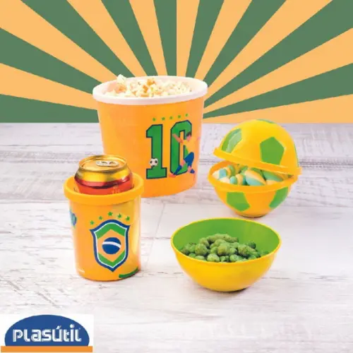 Kit 5 Balde Pipoca Brasil Brasil Seleção Copa