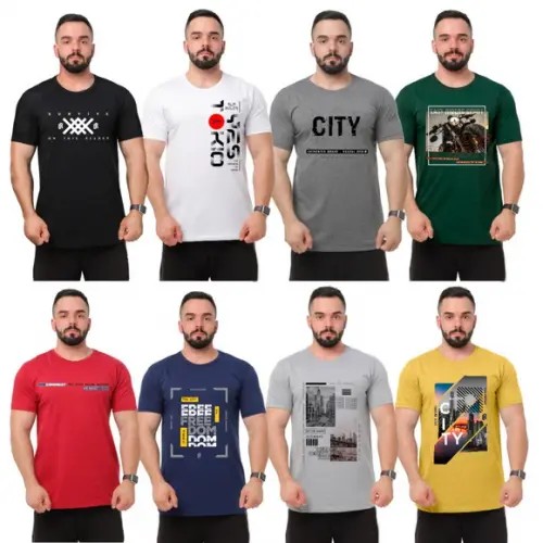 Kit 5 Camisetas Masculinas Varias Estampas Algodão Premium