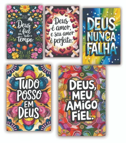 Kit 5 Quadros 15x20cm Religiosos Religião Quadro Decoração