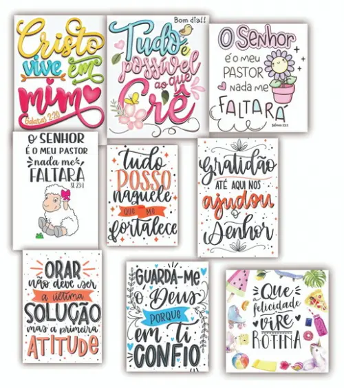 Kit 5 Quadros 15x20cm Religiosos Religião Quadro Decoração