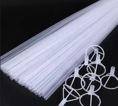 Kit 50 Vareta 50cm Pega Balão Transparente c/ Suporte Grossa