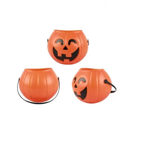 Kit 6 Aboboras Balde Halloween Decoração Dia Das Bruxas 16cm