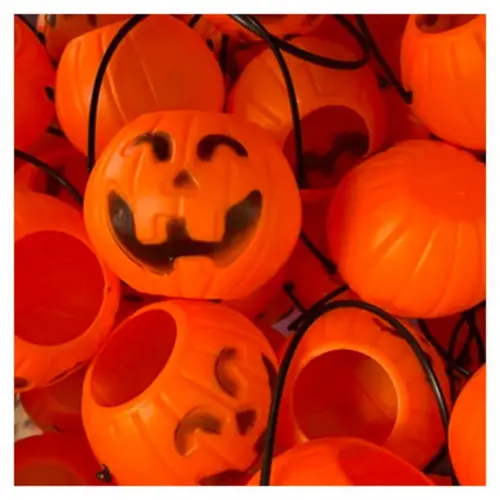 Kit 6 Aboboras Balde Halloween Decoração Dia Das Bruxas 7cm