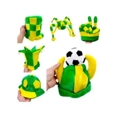 Kit 60 Chapéu Cartola Boné do Brasil Copa Seleção
