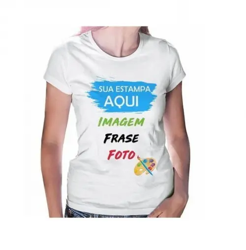 Kit 7 Camisetas Feminina Baby Look Personalizada Estampas