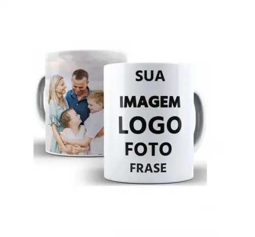 Kit 8 Caneca Personalizada Fotos Logos Frase Porcelana 325ml