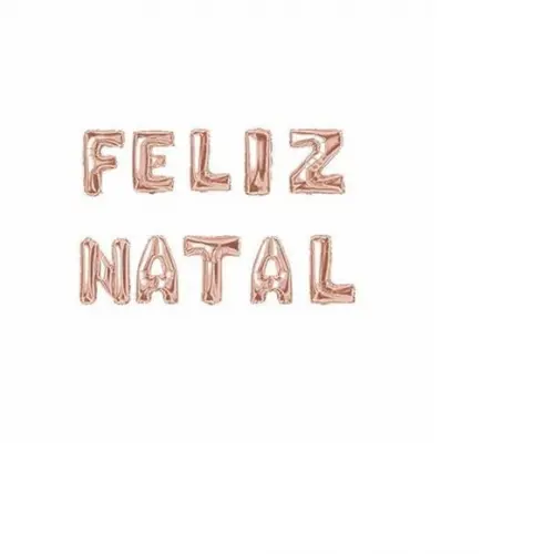 Kit Balão Feliz Natal Decoração Natal Dourado Prata ou Rose