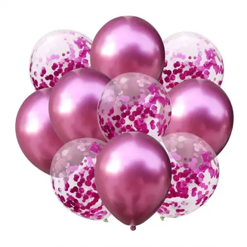 Kit Balões Confete Bexigas Festas Decoração Pink