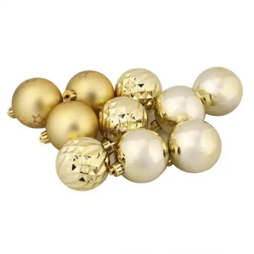 Kit Bolas de Natal 6cm com 10 Peças Dourado
