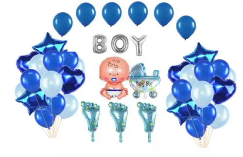 Kit Chá de Bebe Menino Decoração Aniversários Bexigas