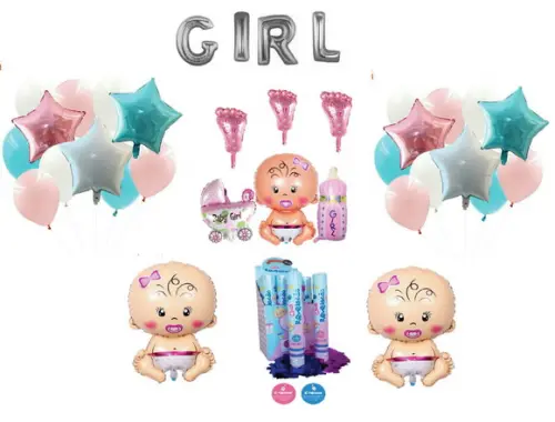 Kit Chá Revelação Cha de bebe Menina Decoração Aniversário