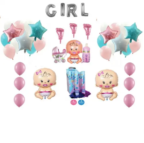 Kit Chá Revelação Cha de bebe Menina Decoração Aniversário