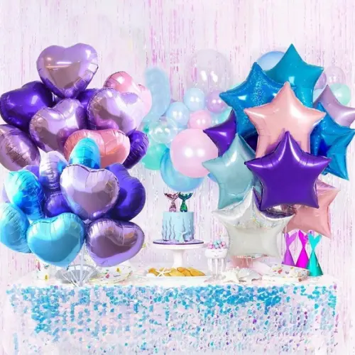 Kit Decoração Aniversário Balões Bexigas Azul e Rosa