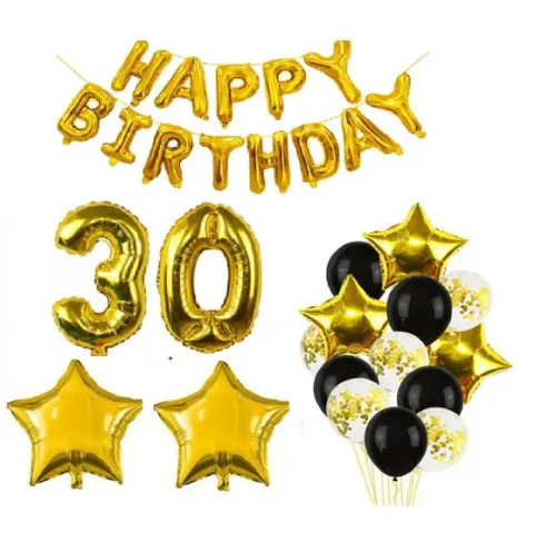 Kit Decoração Aniversários Balões Festas Dourado 15 Anos